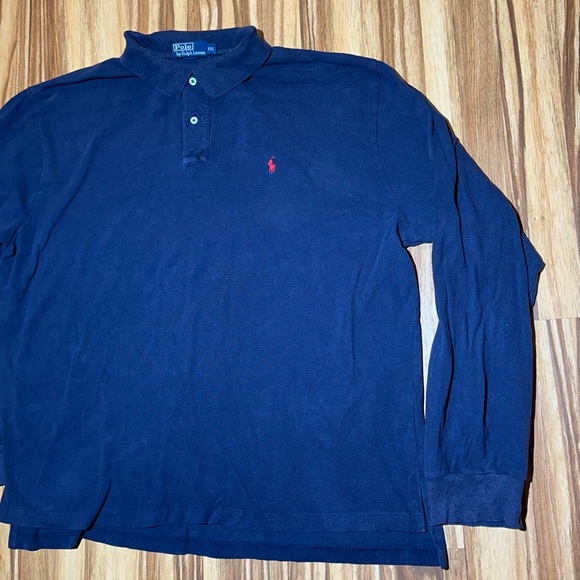 Polo by Ralph Lauren Men's Dark Blue Long Sleeve Polo - Picture 4 of 6